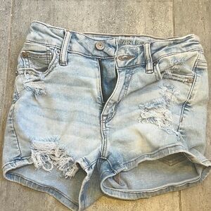 American Eagle Outfitters Light Wash Ripped Jean Shorts